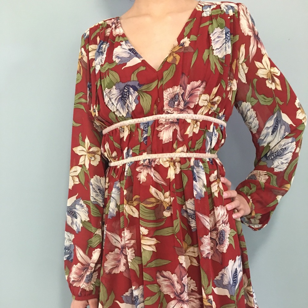 New Entro Red Floral Dress